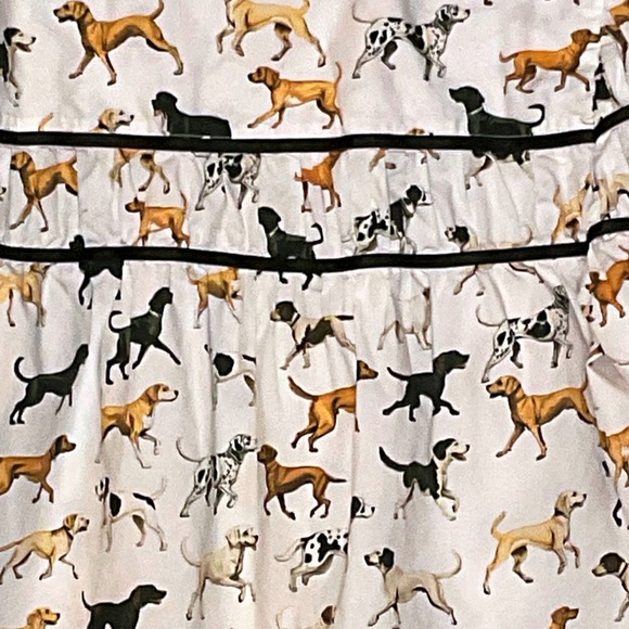 ANTHROPOLOGIE MAEVE womens LEANDRA SHIRRED YOKE DOG PRINT BLOUSE MEDIUM COTTON. - Picture 7 of 11